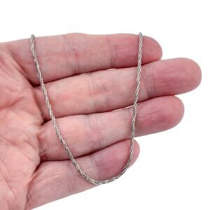 Vintage Italian Sterling Silver 925 Foxtail Link Chain Necklace 31"